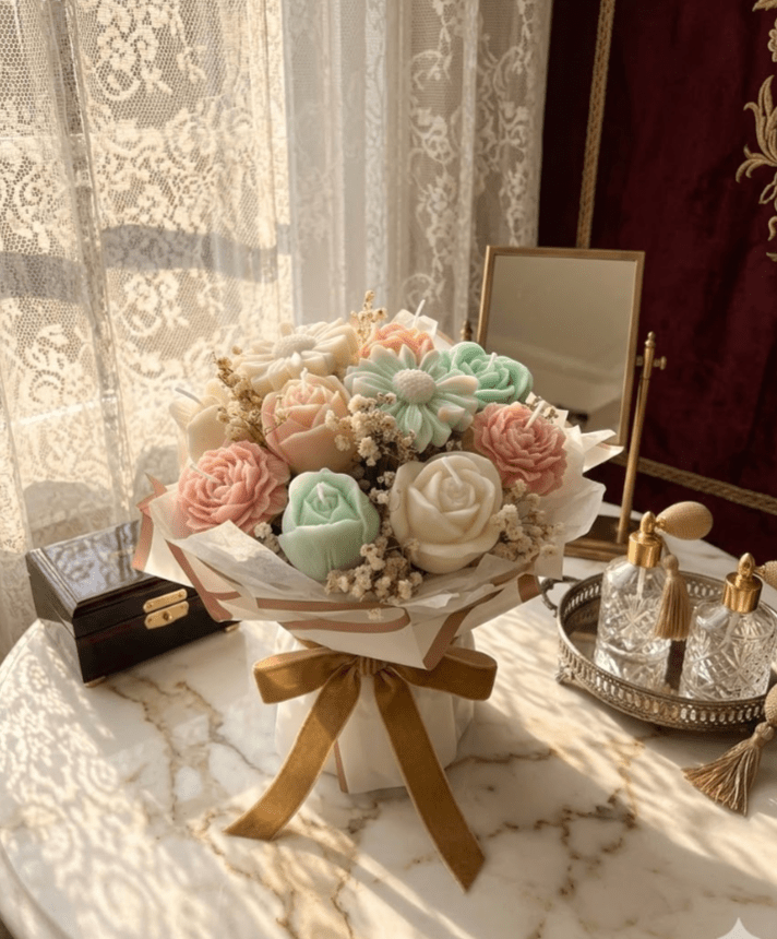 Lovely Blossom Breeze - shop_name candles bouquet handmade crafted candlesbouquet bloomcandlesbyuna waxmeltcandles candlesrose rose tulip peony scentcandles soywaxcandles