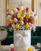 Colourful Tulip Bouquet - shop_name candles bouquet handmade crafted candlesbouquet bloomcandlesbyuna waxmeltcandles candlesrose rose tulip peony scentcandles soywaxcandles