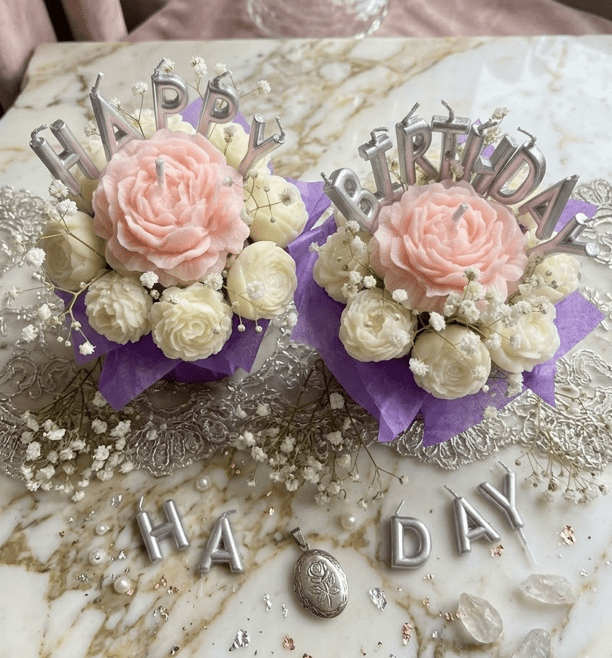 Mini Rose for Birthday - shop_name candles bouquet handmade crafted candlesbouquet bloomcandlesbyuna waxmeltcandles candlesrose rose tulip peony scentcandles soywaxcandles