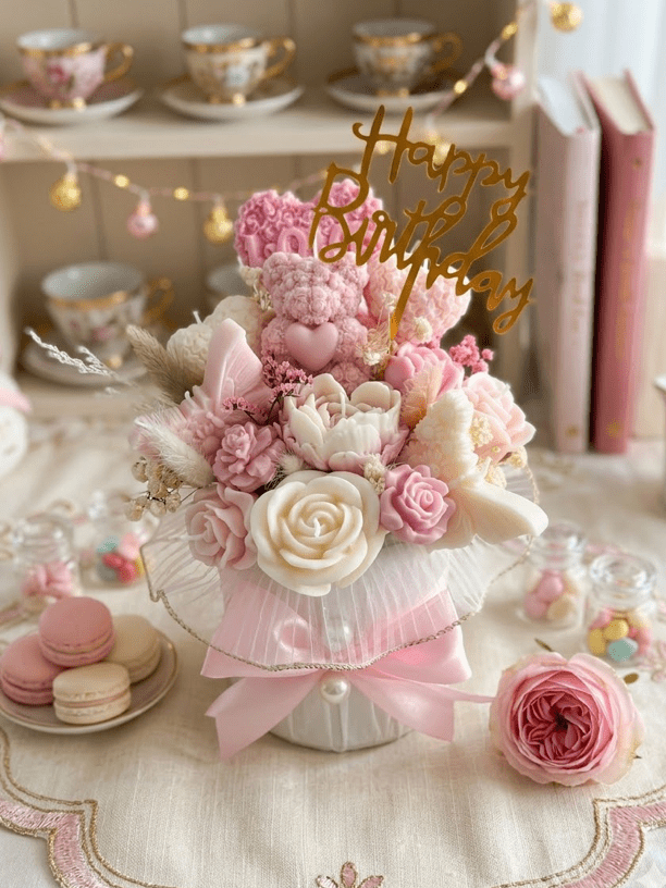 Amour of Blush and Birthday Wonders - shop_name candles bouquet handmade crafted candlesbouquet bloomcandlesbyuna waxmeltcandles candlesrose rose tulip peony scentcandles soywaxcandles