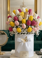 Colourful Tulip Bouquet - shop_name candles bouquet handmade crafted candlesbouquet bloomcandlesbyuna waxmeltcandles candlesrose rose tulip peony scentcandles soywaxcandles