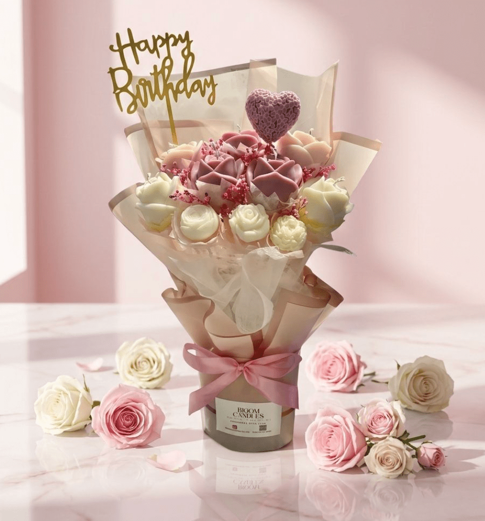 Bloom Floral Whisper - shop_name candles bouquet handmade crafted candlesbouquet bloomcandlesbyuna waxmeltcandles candlesrose rose tulip peony scentcandles soywaxcandles