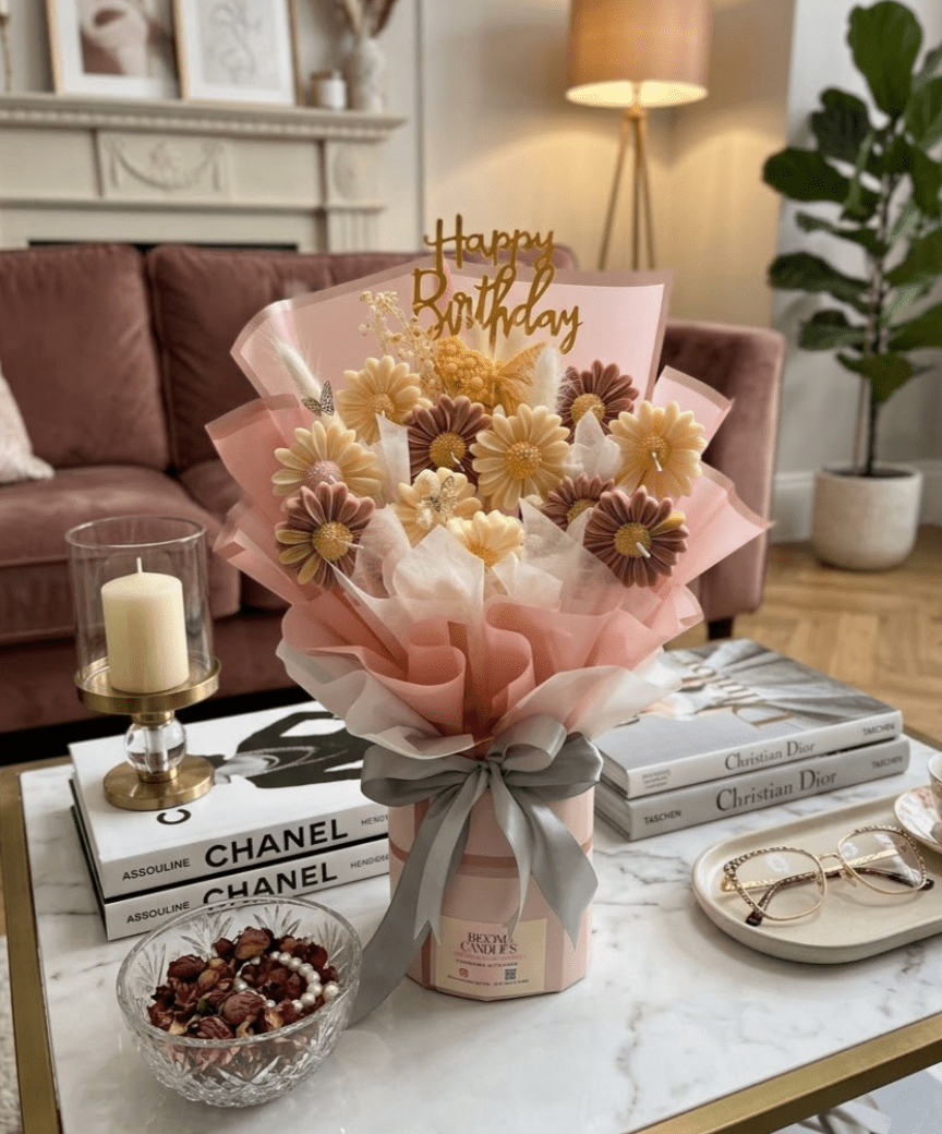 Daisy in the garden - shop_name candles bouquet handmade crafted candlesbouquet bloomcandlesbyuna waxmeltcandles candlesrose rose tulip peony scentcandles soywaxcandles