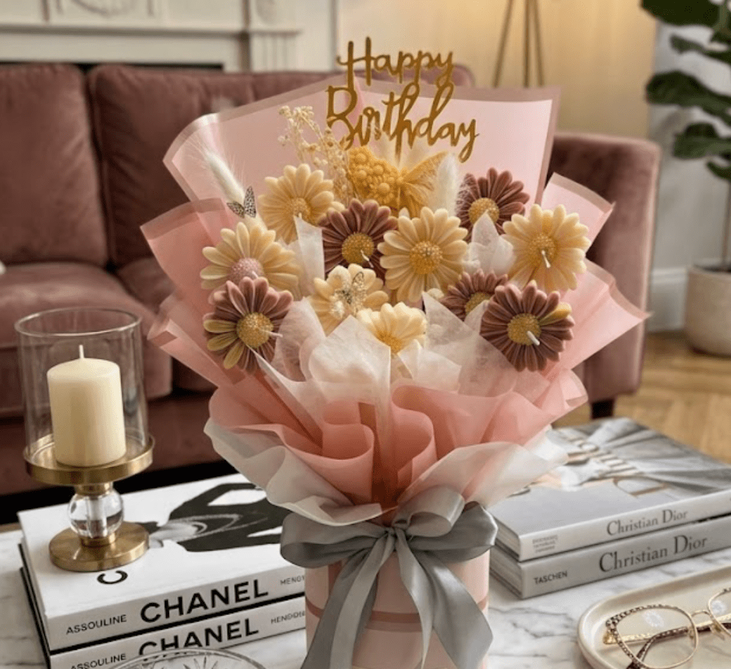 Daisy in the garden - shop_name candles bouquet handmade crafted candlesbouquet bloomcandlesbyuna waxmeltcandles candlesrose rose tulip peony scentcandles soywaxcandles