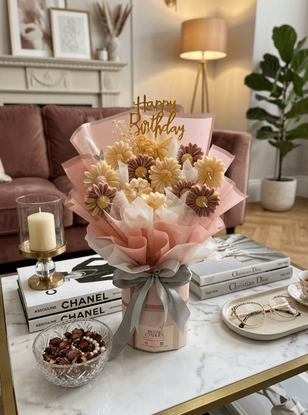 Daisy in the garden - shop_name candles bouquet handmade crafted candlesbouquet bloomcandlesbyuna waxmeltcandles candlesrose rose tulip peony scentcandles soywaxcandles