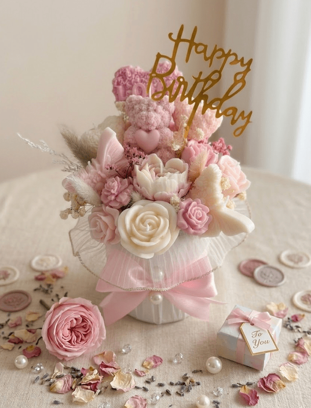 Amour of Blush and Birthday Wonders - shop_name candles bouquet handmade crafted candlesbouquet bloomcandlesbyuna waxmeltcandles candlesrose rose tulip peony scentcandles soywaxcandles