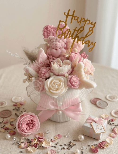 Amour of Blush and Birthday Wonders - shop_name candles bouquet handmade crafted candlesbouquet bloomcandlesbyuna waxmeltcandles candlesrose rose tulip peony scentcandles soywaxcandles