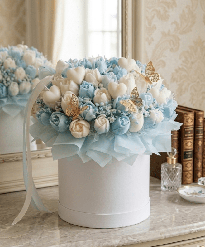 Amour Tulip Bouquet - shop_name candles bouquet handmade crafted candlesbouquet bloomcandlesbyuna waxmeltcandles candlesrose rose tulip peony scentcandles soywaxcandles