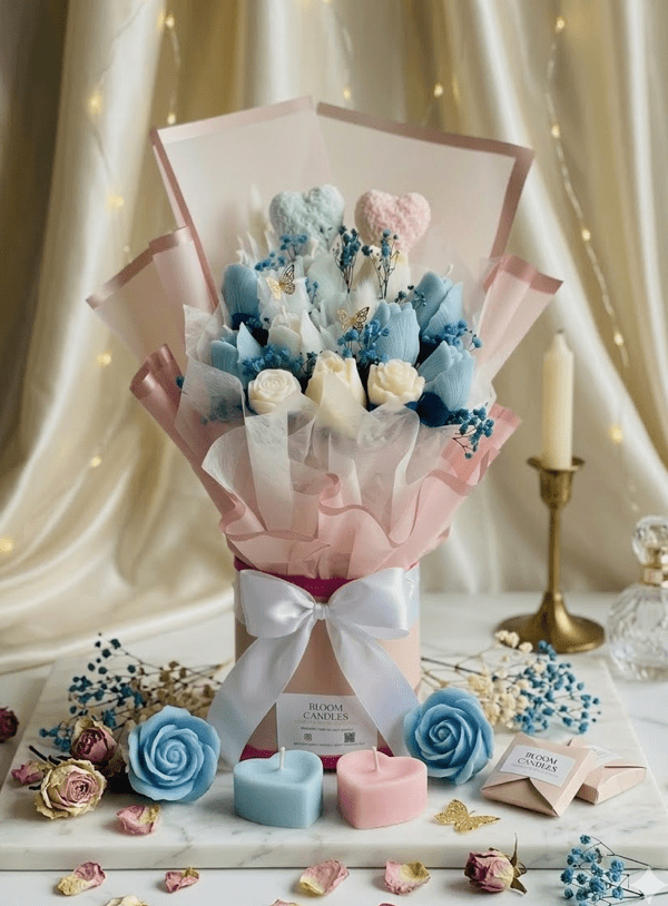 Bloom with Sweetheart - shop_name candles bouquet handmade crafted candlesbouquet bloomcandlesbyuna waxmeltcandles candlesrose rose tulip peony scentcandles soywaxcandles